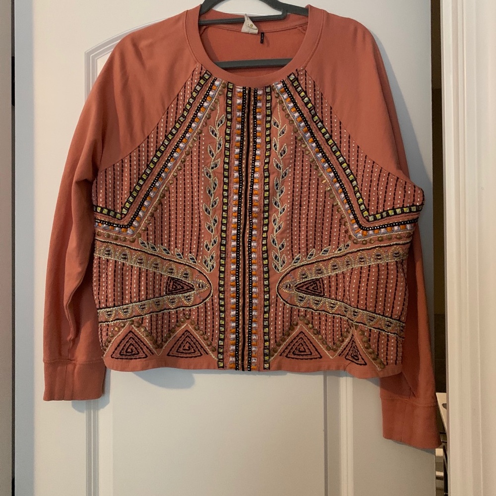 Urban rust beaded sweatshirt